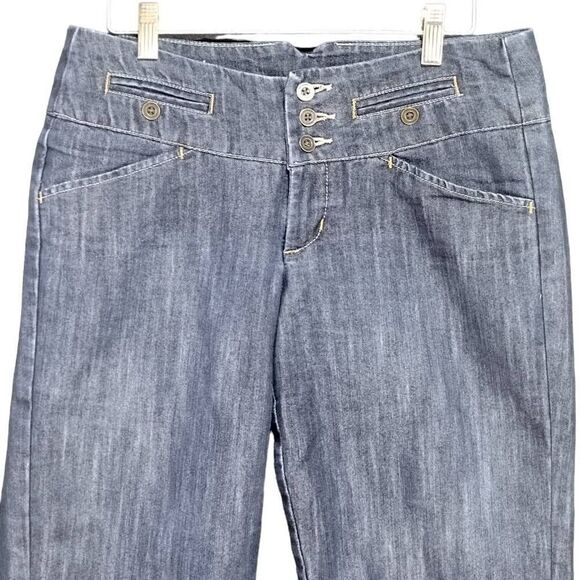 Riders by Lee Capri Jeans Long Denim Shorts Jr Sz 5/6 Lightweight Dark Blue - Picture 2 of 5